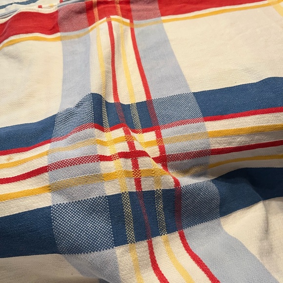 Plaid Kitchen Tablecoth- Red, Blue, Yellow - Picture 4 of 4